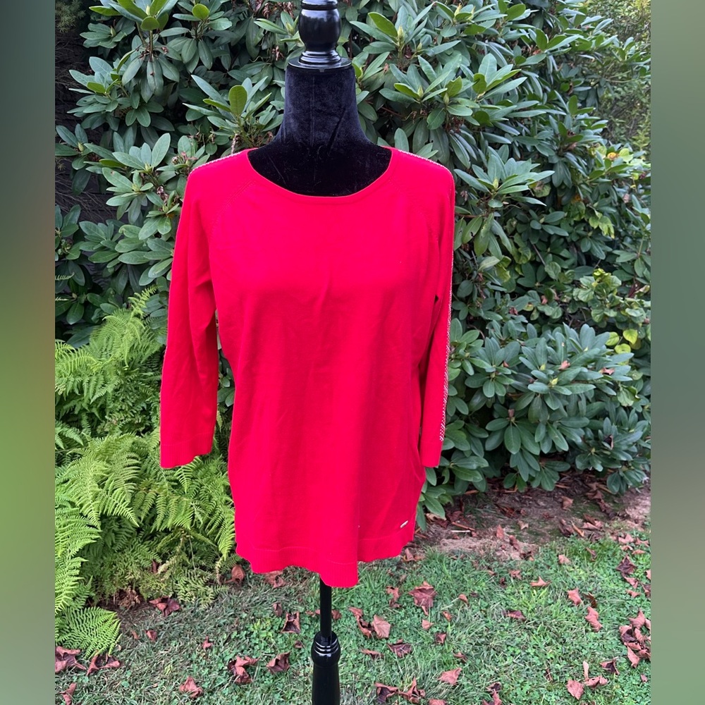 Calvin Klein Women's Vibrant Red Crew Neck Sweater